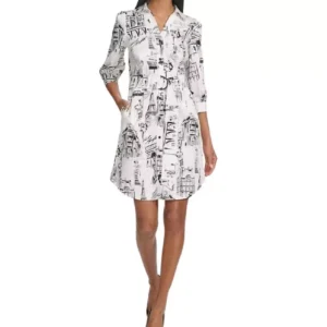 KARL Lagerfeld Paris Parisian Sketch Shirt Dress