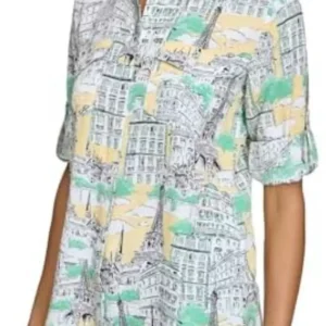 KARL Lagerfeld long-sleeve button-up blouse featuring a modern tailored fit.
