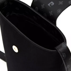 Pierre Cardin BLACK crossbody bag with gold clasp