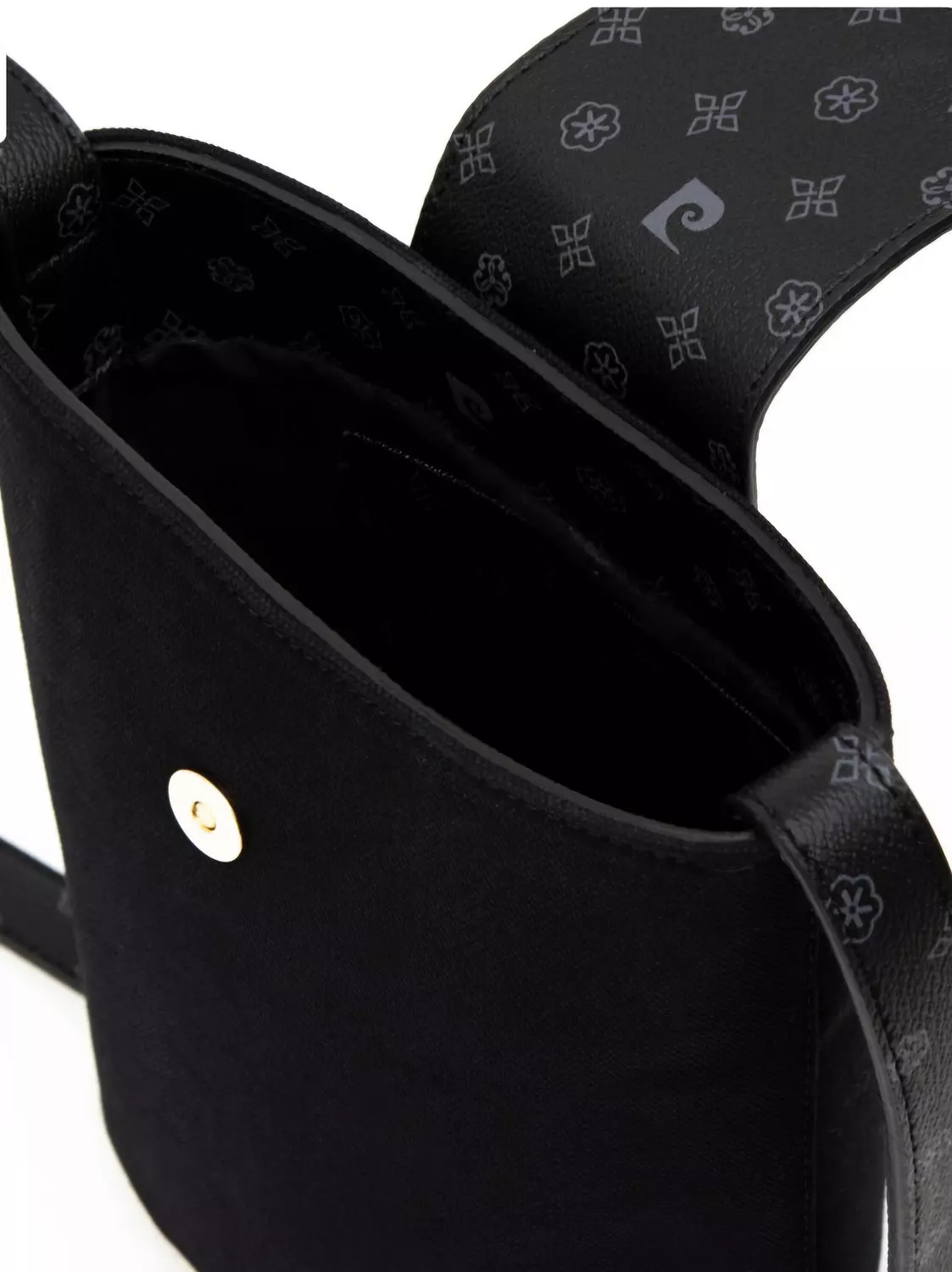Pierre Cardin BLACK crossbody bag with gold clasp