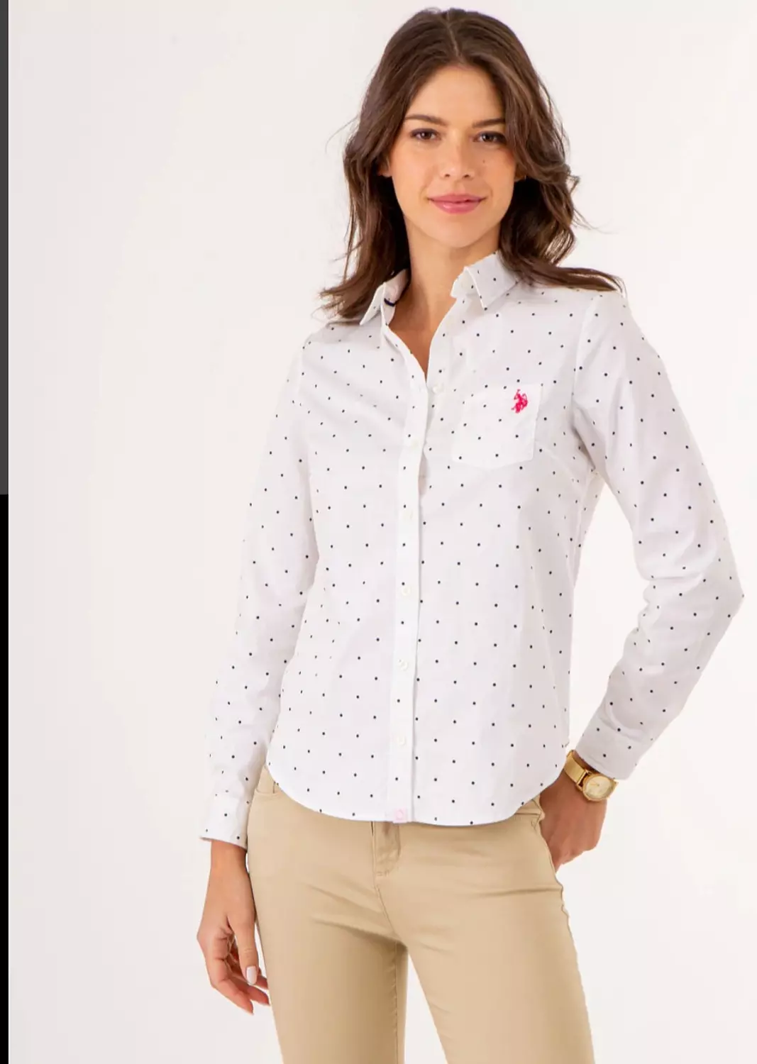 U.S.POLO ASSN women's long-sleeve button-down