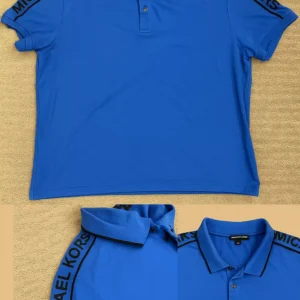 Michael Kors Blue Tape Logo Polo Shirt – Original