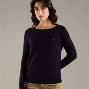 Tommy Hilfiger classic long sleeve knit sweater black