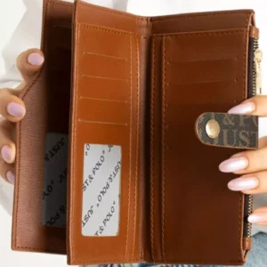 Just & Polo Women’s Wallet dark brown and tan (camel)