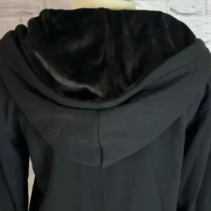 Bebe zip-up hoodie featuring a rose gold glitter logo for a stylish athletic look."