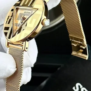 GUESS Gold-Tone Triangle Watch