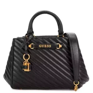 GUESS Alexie Quilted Satchel – Black