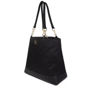 Tommy Hilfiger Signature Monogram Tote Bag _Black