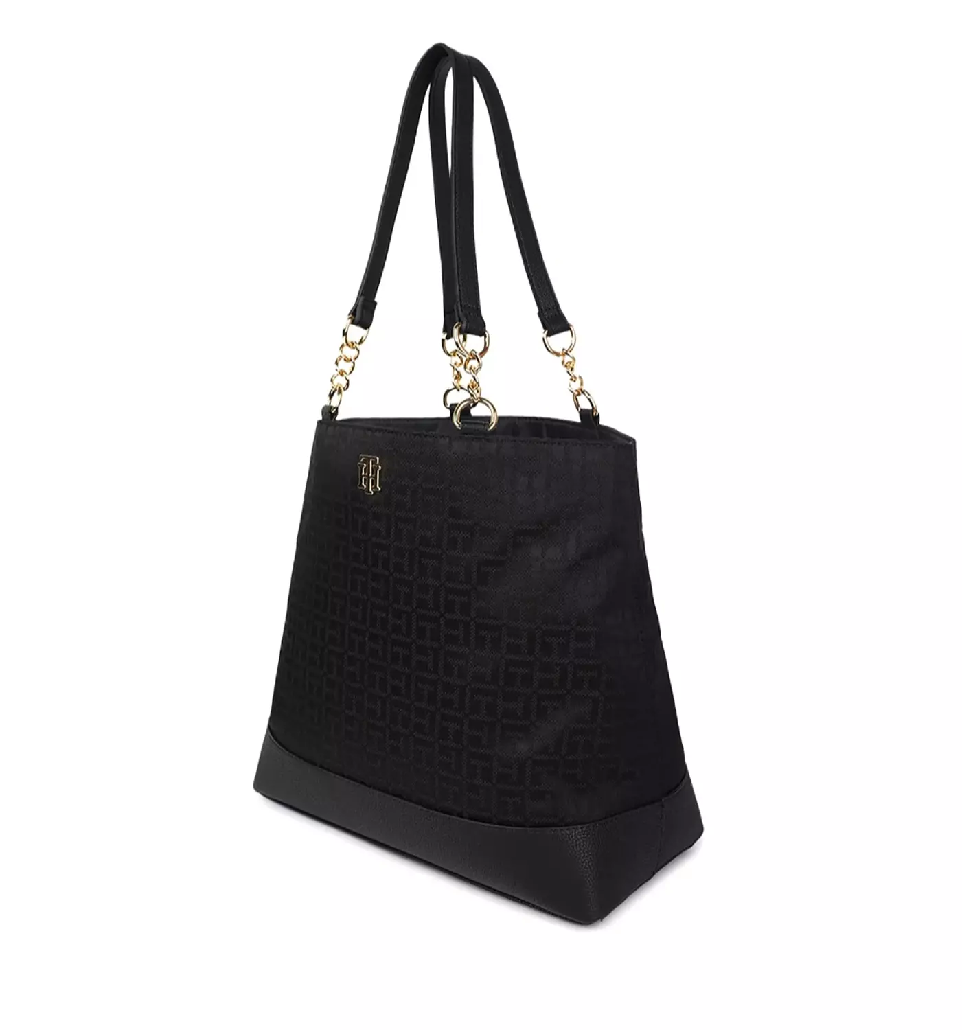 Tommy Hilfiger Signature Monogram Tote Bag _Black