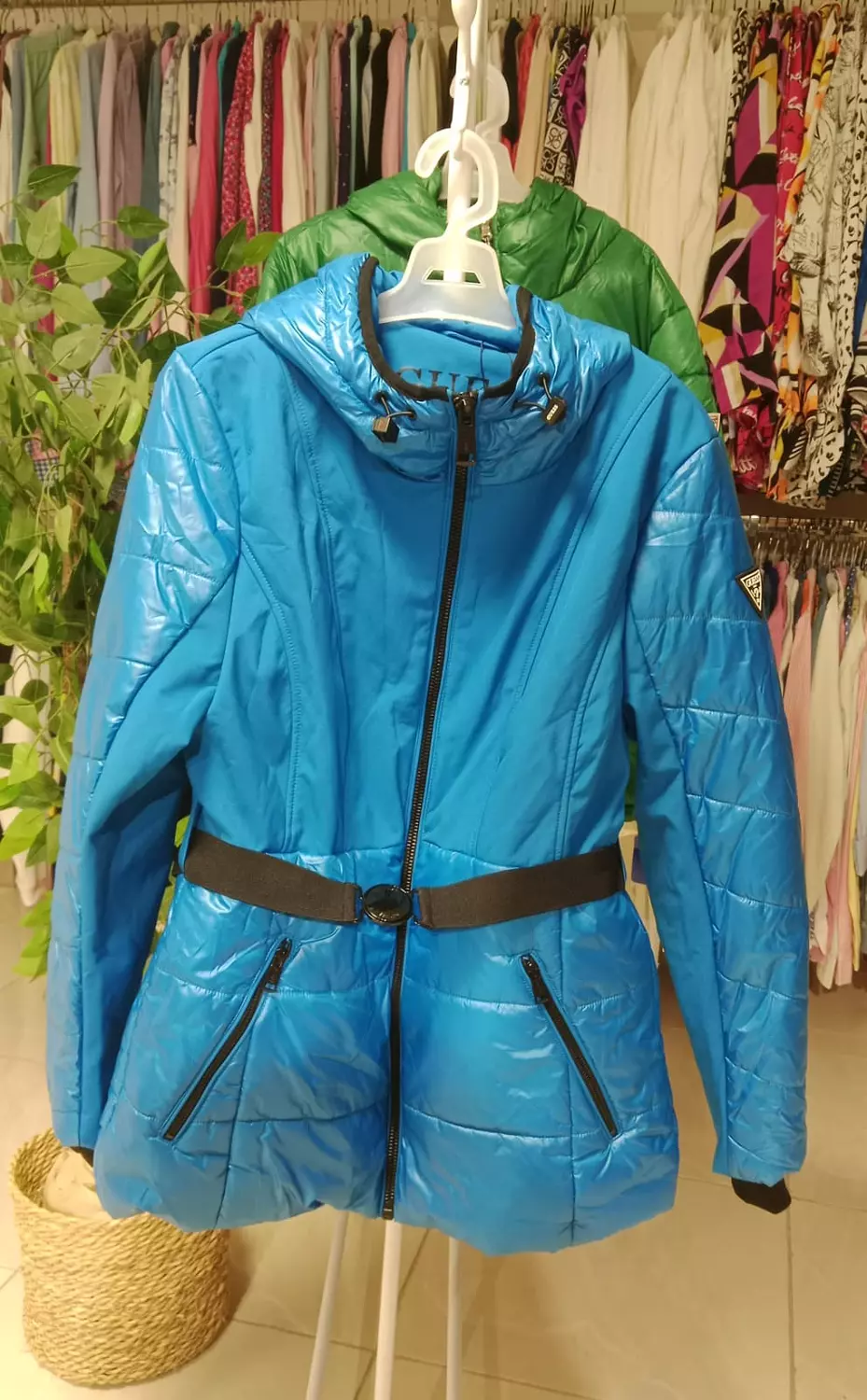 Guess Quilted Belted Jacket – Blue