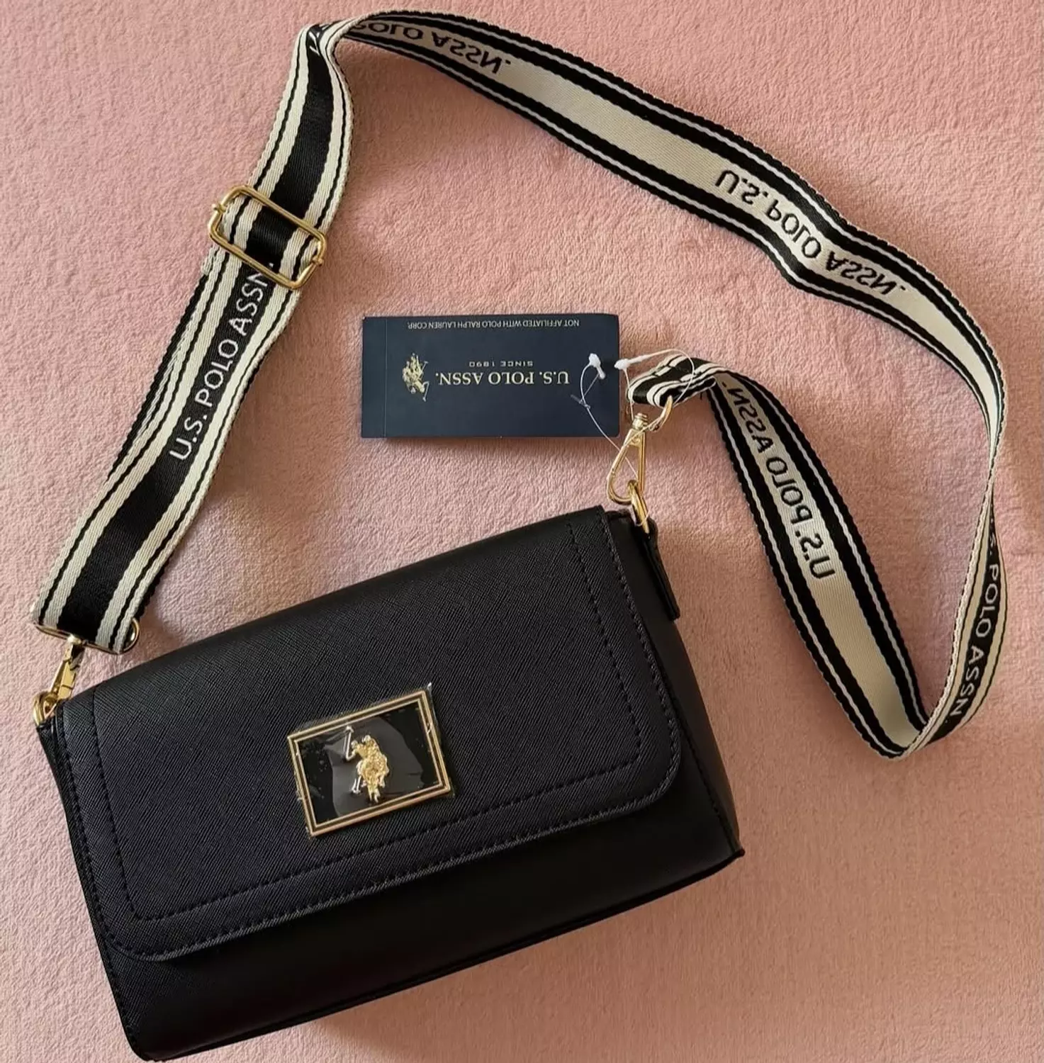 U.S polo Assn Black Crossbody Bag