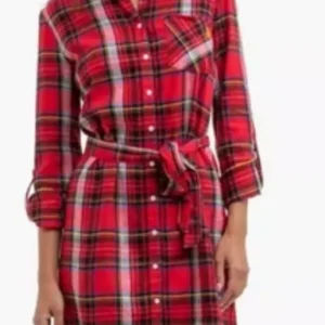 (U.S. polo Assn shirt dress Red Plaid (Tartan
