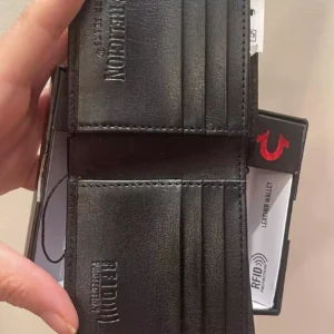 True Religion Black Leather Wallet – Men’s Collection