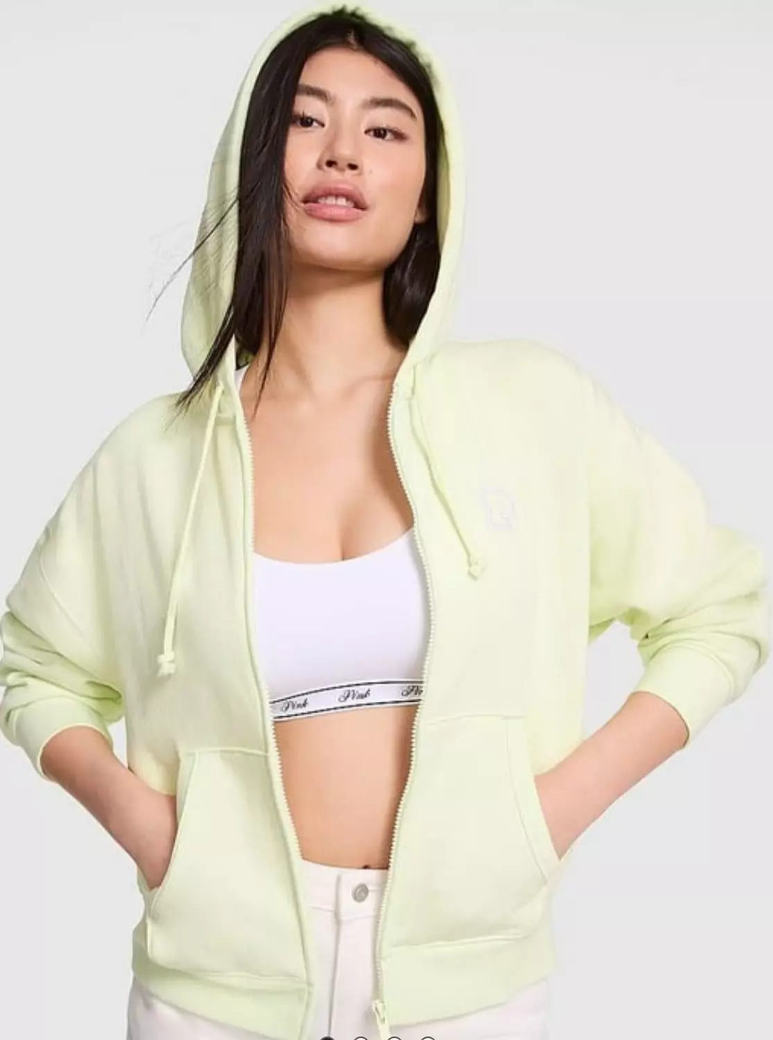 PINK Full-Zip Hoodie mint green