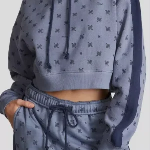 two-piece coordinated set featuring a cropped hoodie and matching joggers.