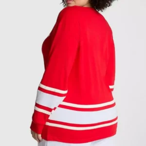 ​Pink Varsity Long-Sleeve Tee