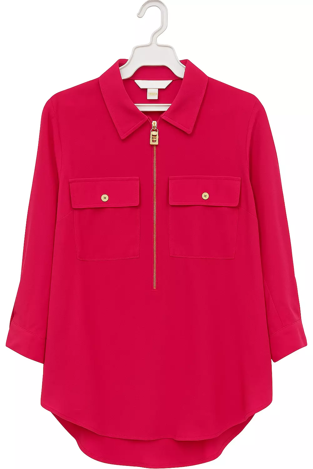 Michael Kors Women’s Zip-Front Blouse – Hot Pink