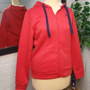 U.S. POLO ASSN ZIP -UP HOODIE Vibrant red