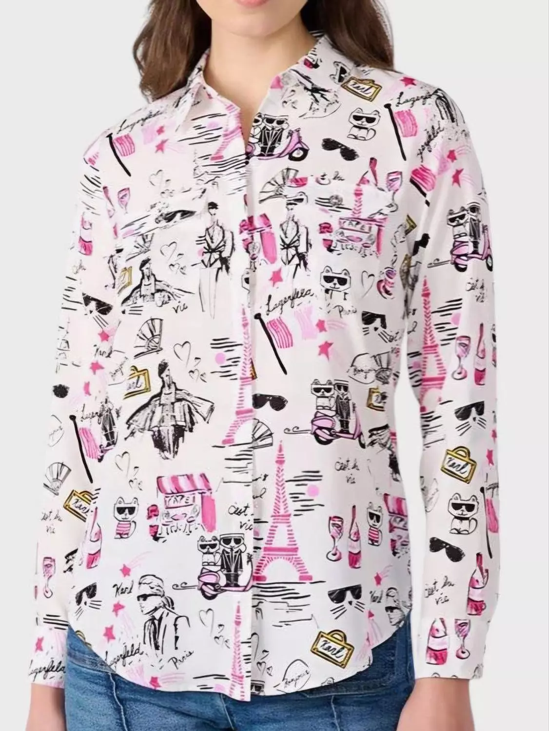 KARL Lagerfeld Paris button-down shirt Chiffon
