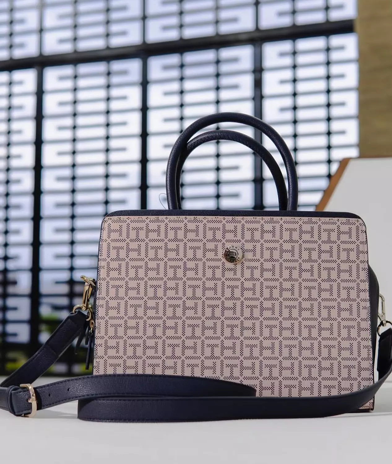Tommy Hilfiger Monogram Satchel Bag