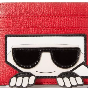 Karl Lagerfeld Paris card holder that combines a bold color with the brand's iconic