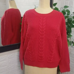 bright red winter sweater Tommy Hilfiger