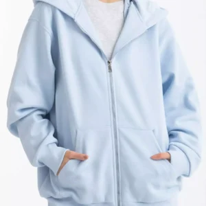 Victoria's Secret Casual Zip-Up Hoodie Light Blue