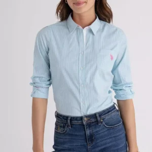 U.S. Polo Assn. Women’s Striped Button-Down Shirt