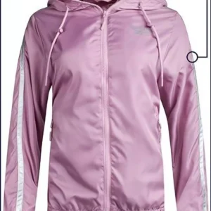 Reebok Women's Hooded Windbreaker in a metallic mauve/pink color.