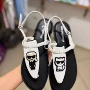 Karl Lagerfeld Black & White Character Sandals
