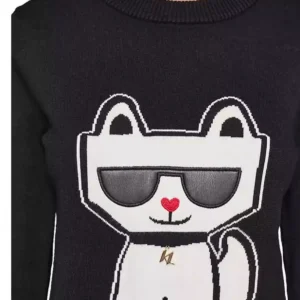 KARL Lagerfeld Paris knit sweater that features the brand's playful and iconic imagery