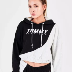 Tommy Hilfiger color block cropped hoodie
