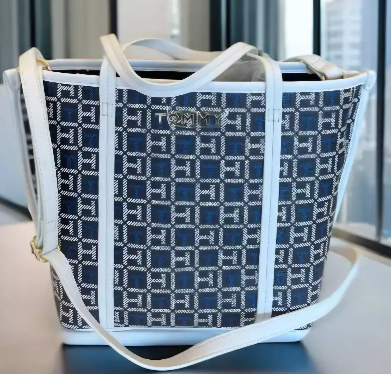 Tommy Hilfiger tote bag navy blue,royal blue and crisp white