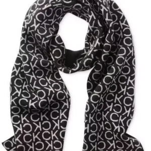 Scarf Calvin Klein black and white logo print