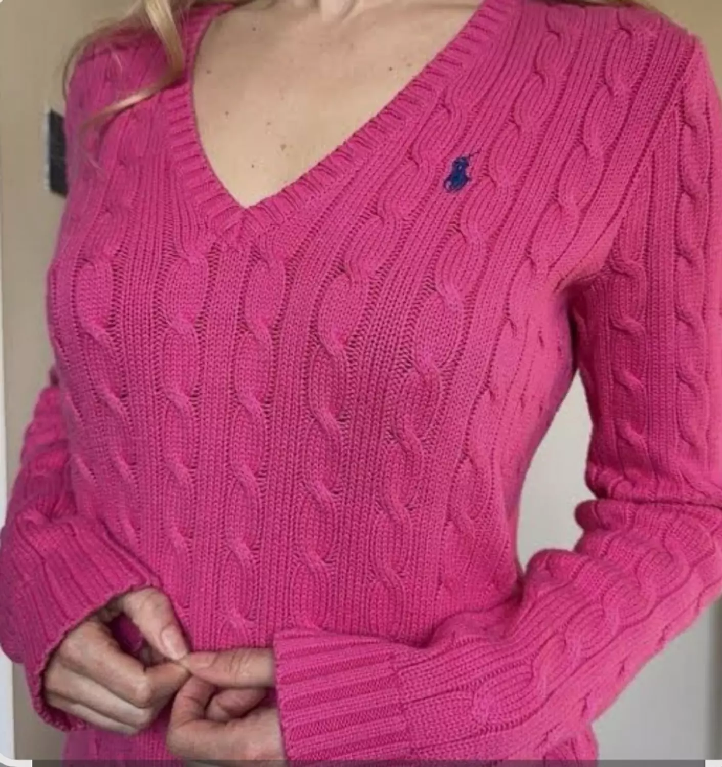 U.S. Polo V_neckline Fuchsia