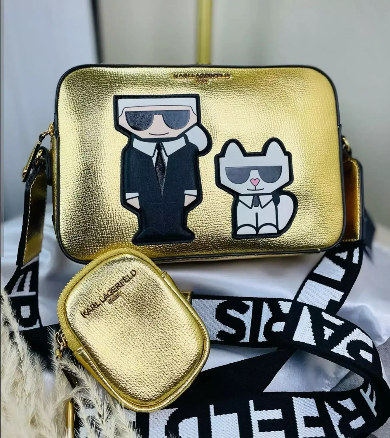 Metallic Karl & Choupette Crossbody - Image 2