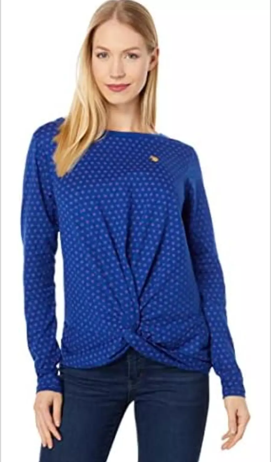 U.S. Polo Assn. Blue Floral Twist-Knot Top - Image 2
