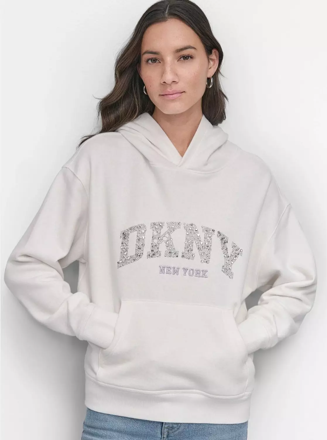 DKNY Rhinestone Logo Hoodie - Image 2