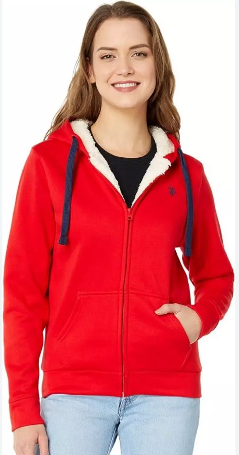 U.S. POLO ASSN ZIP -UP HOODIE Vibrant red - Image 2
