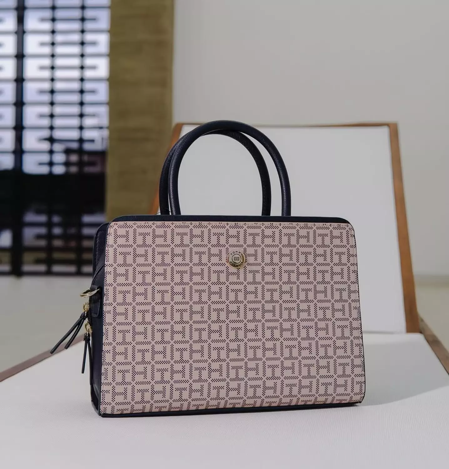 Tommy Hilfiger Monogram Satchel Bag - Image 2