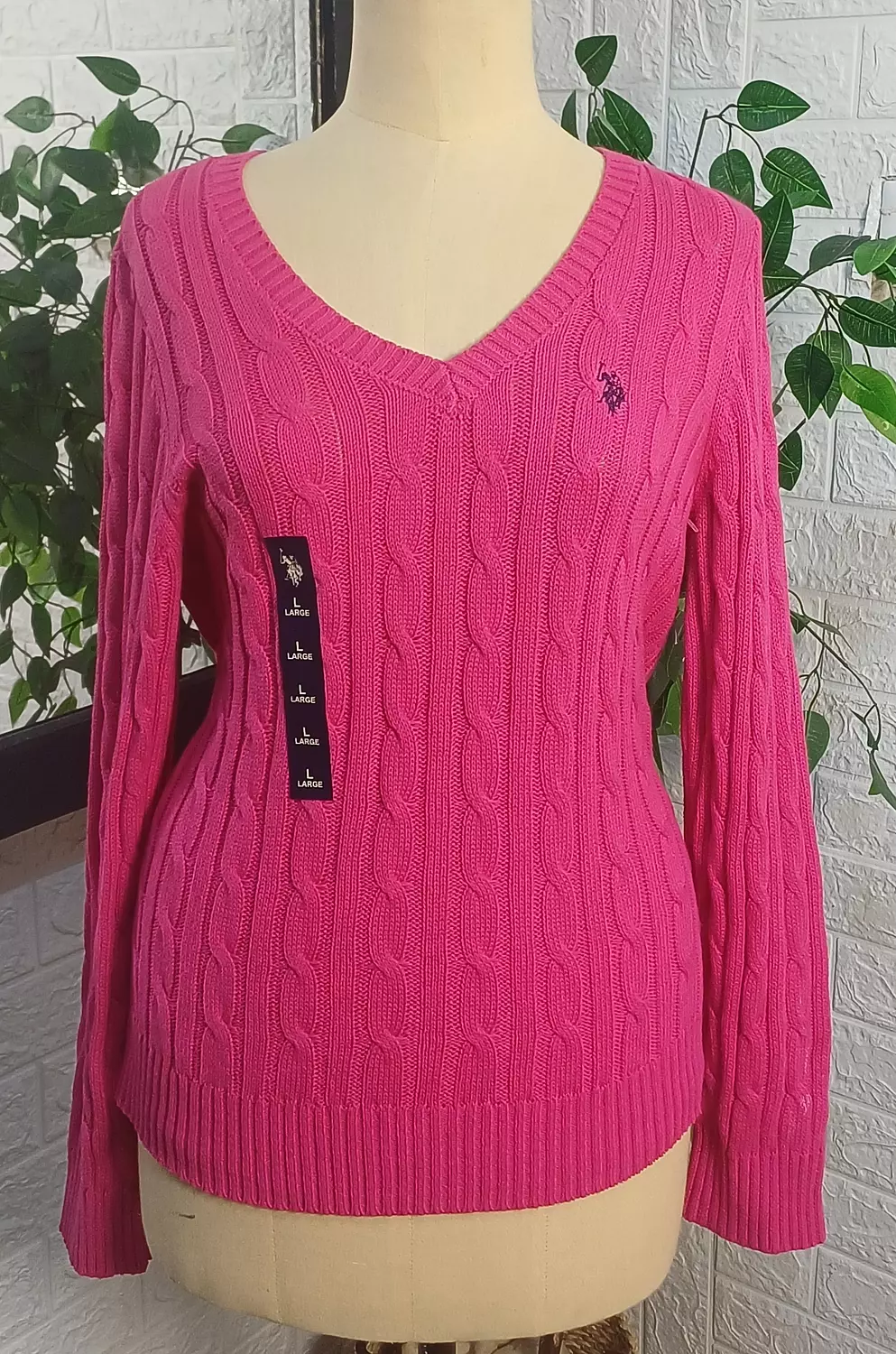 U.S. Polo V_neckline Fuchsia - Image 2