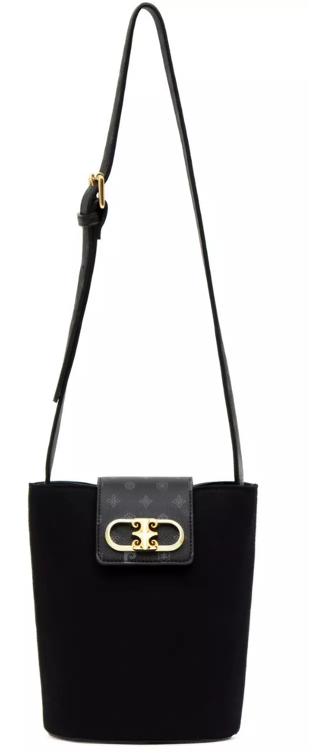 Pierre Cardin BLACK crossbody bag with gold clasp - Image 3
