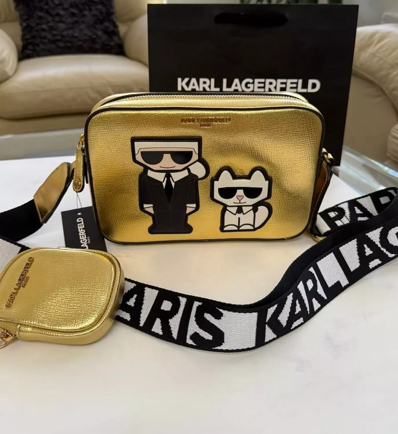Metallic Karl & Choupette Crossbody - Image 3