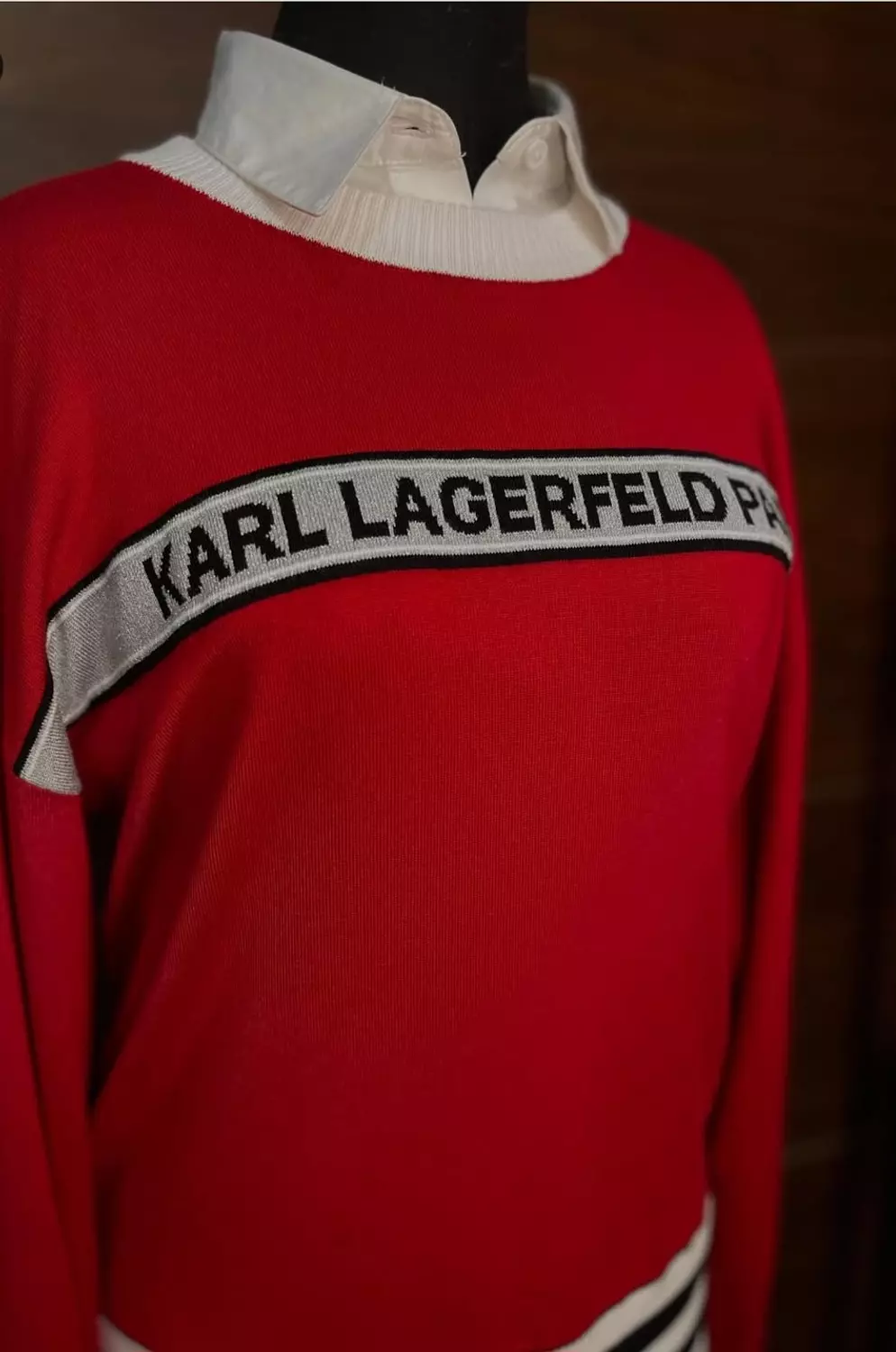 KARL Lagerfeld Paris knit sweater that offers a bold, sporty look - Image 3
