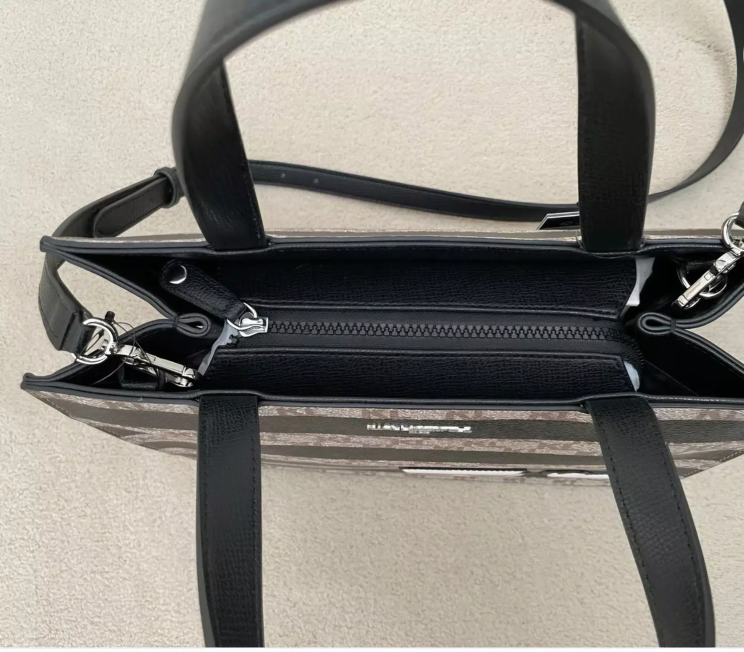 Karl Lagerfeld Paris™ Logo Black Leather Satchel Shoulder & Crossbody Bag - Image 3