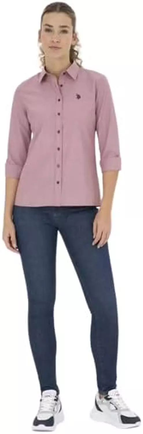 U.S. Polo Assn. Women’s Fitted Shirt – Dusty Rose - Image 3