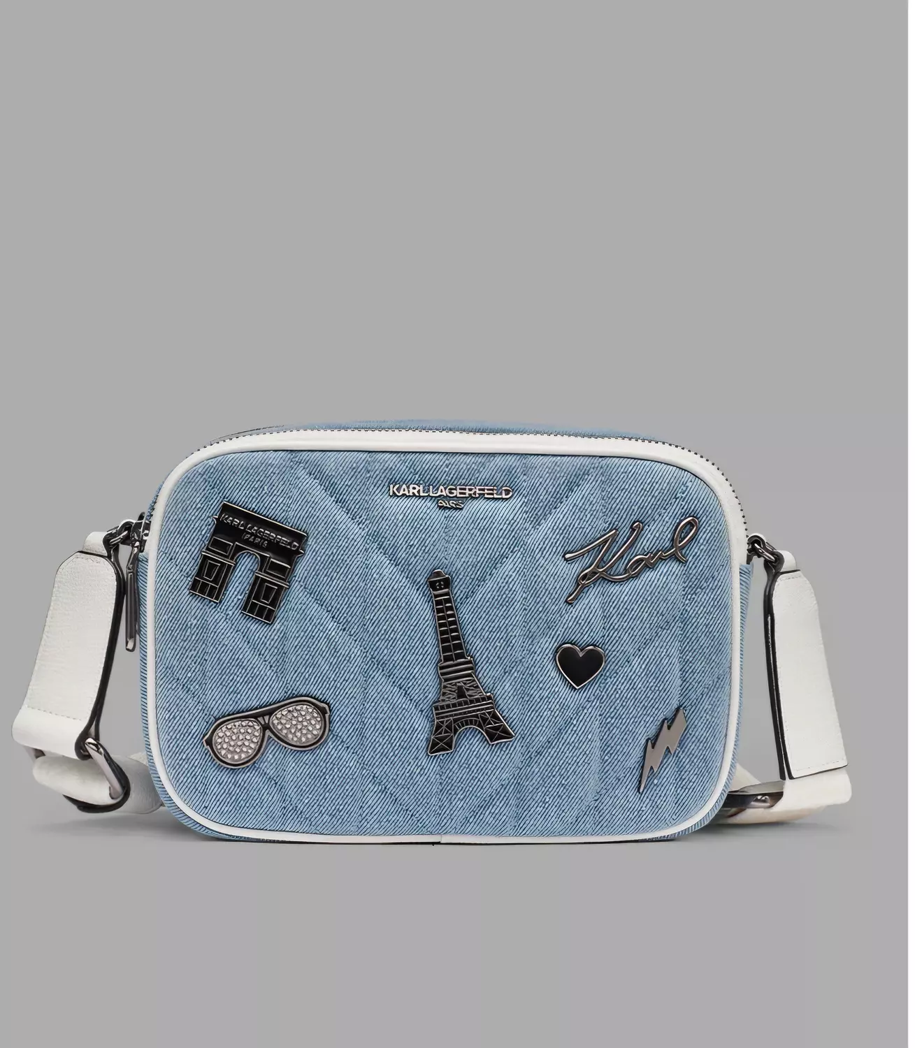 Karl Lagerfeld Paris Denim Camera Bag - Image 3