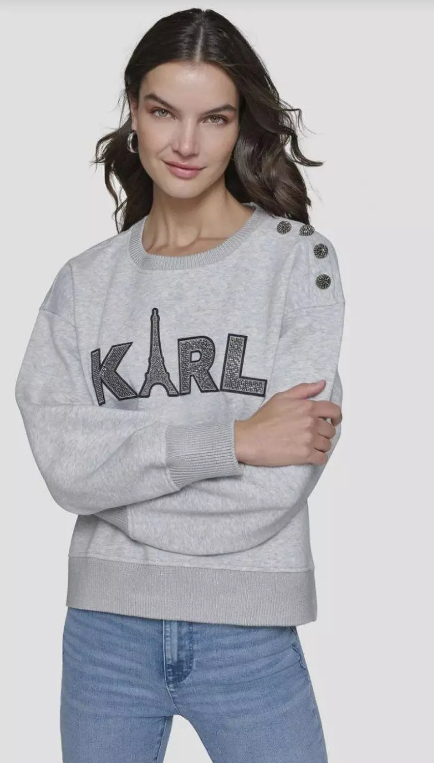 KARL Lagerfeld Paris sweatshirt that blends Parisian heritage with modern sparkle - Image 3