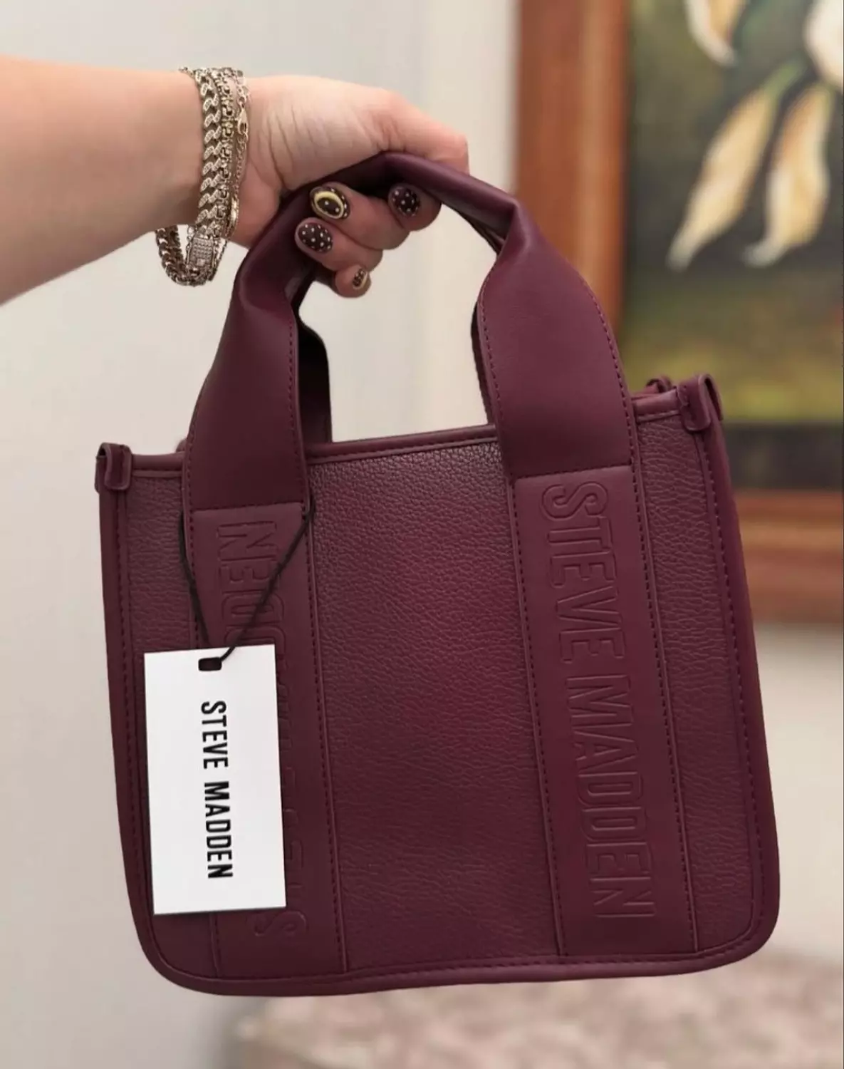 Steve Madden Deep Burgundy Tote with wallet - Image 4