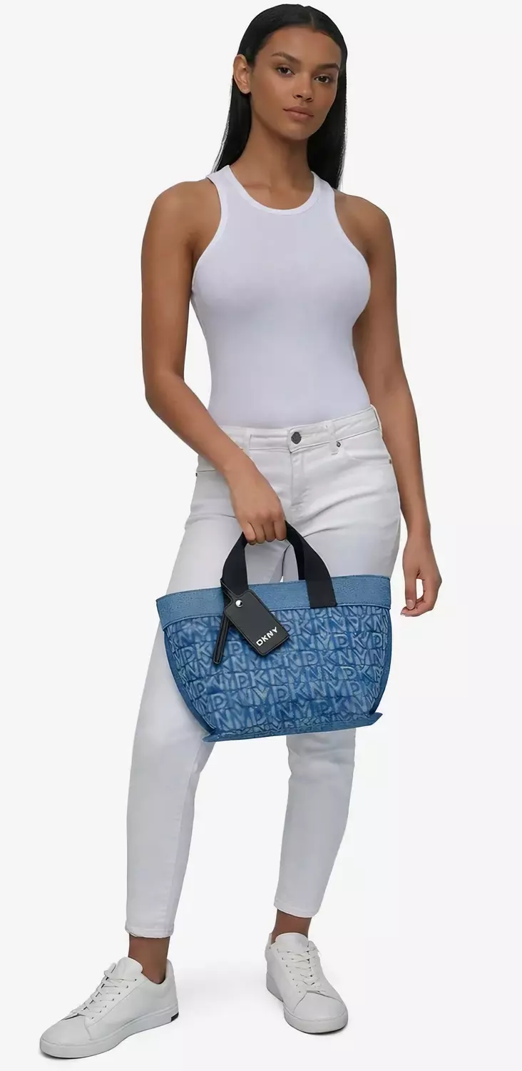 DKNY Tote Bag Monogram Denim - Image 6